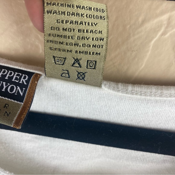 Copper Canyon White T-Shirt Cotton Crochet 5X - Picture 7 of 10